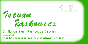 istvan raskovics business card